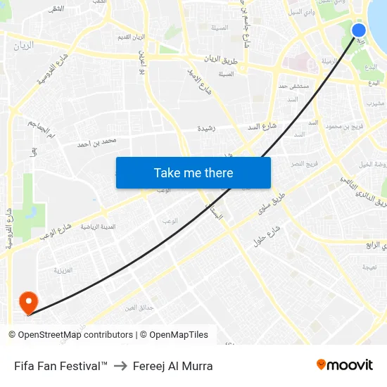 Fifa Fan Festival™ to Fereej Al Murra map
