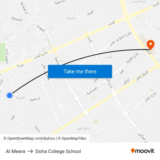 Al Meera to Doha College School map