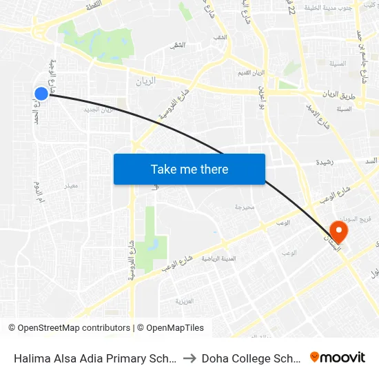 Halima Alsa Adia Primary School to Doha College School map