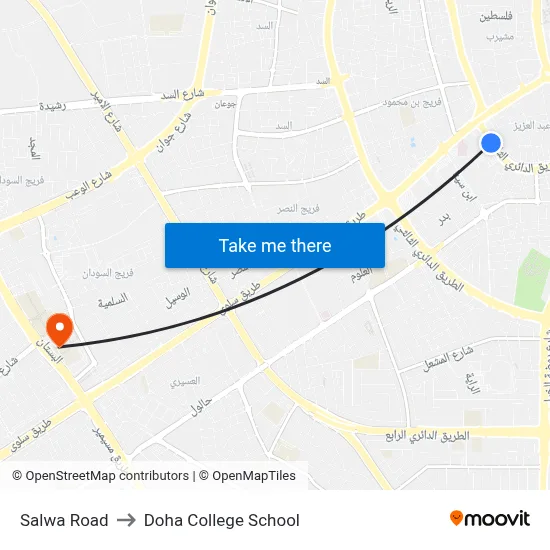 Salwa Road to Doha College School map