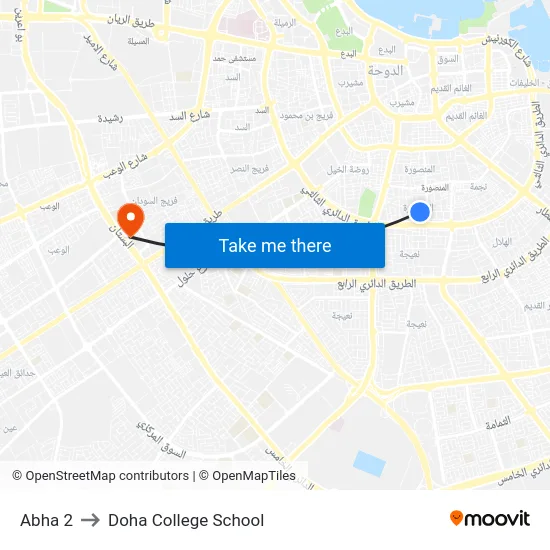 Abha 2 to Doha College School map