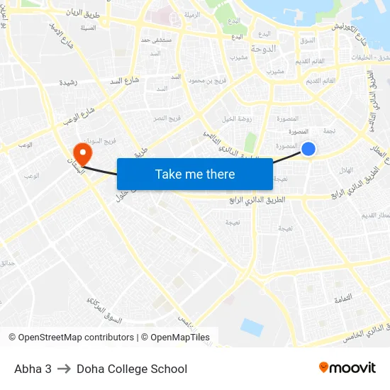 Abha 3 to Doha College School map