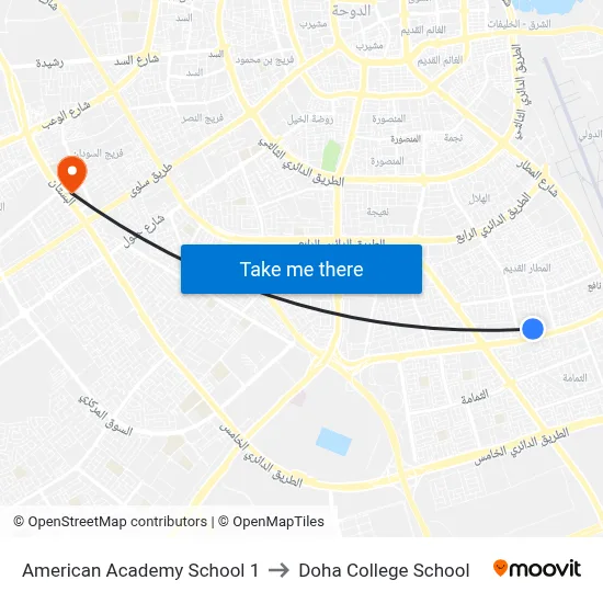 American Academy School 1 to Doha College School map