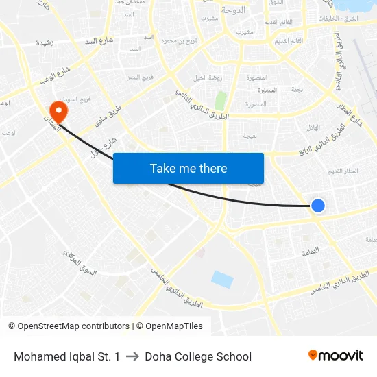 Mohamed Iqbal St. 1 to Doha College School map