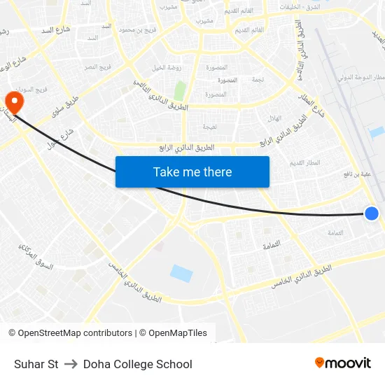 Suhar St to Doha College School map