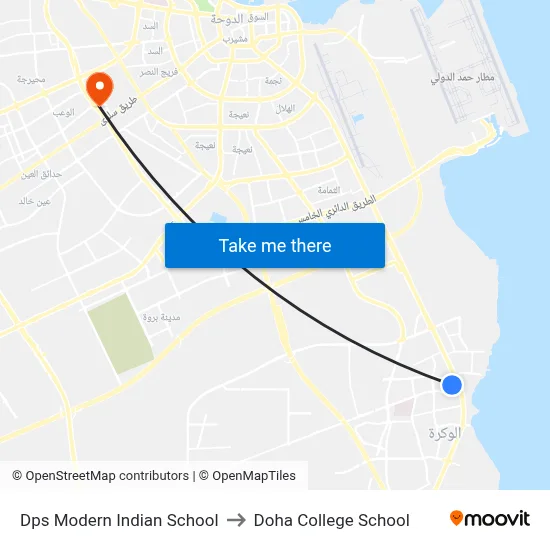 Dps Modern Indian School to Doha College School map