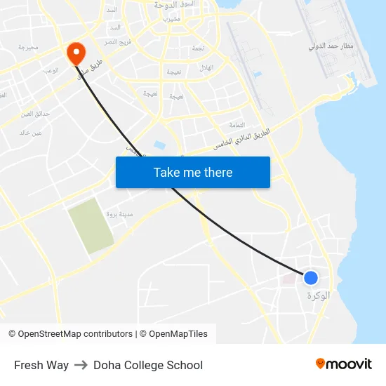 Fresh Way to Doha College School map
