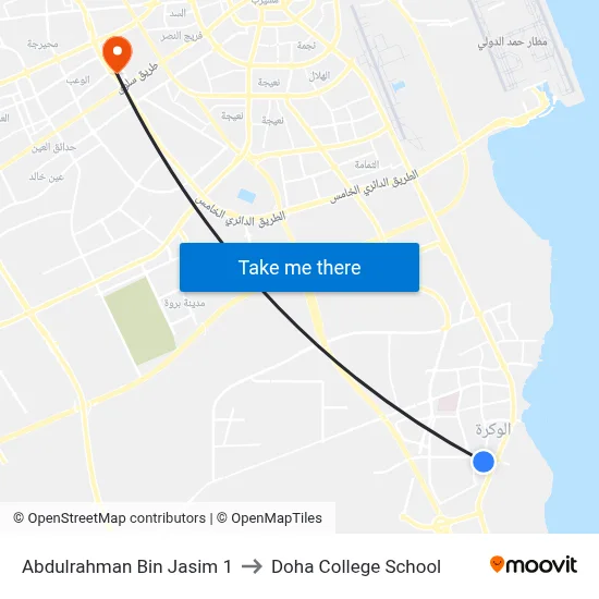 Abdulrahman Bin Jasim 1 to Doha College School map
