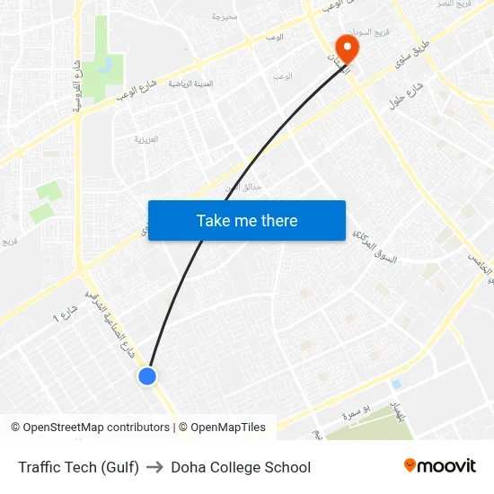 Traffic Tech (Gulf) to Doha College School map