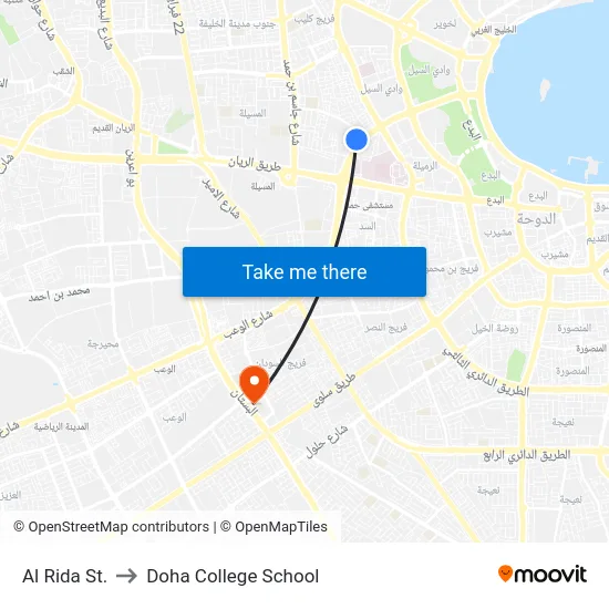 Al Rida St. to Doha College School map