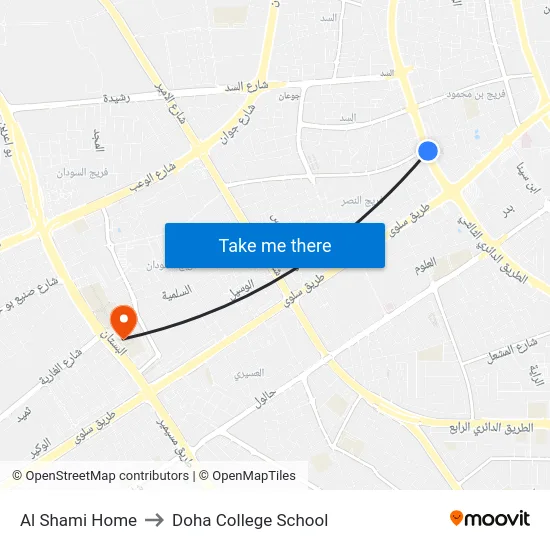Al Shami Home to Doha College School map