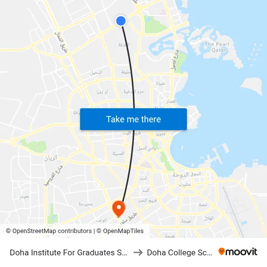 Doha Institute For Graduate Studies to Doha College School map