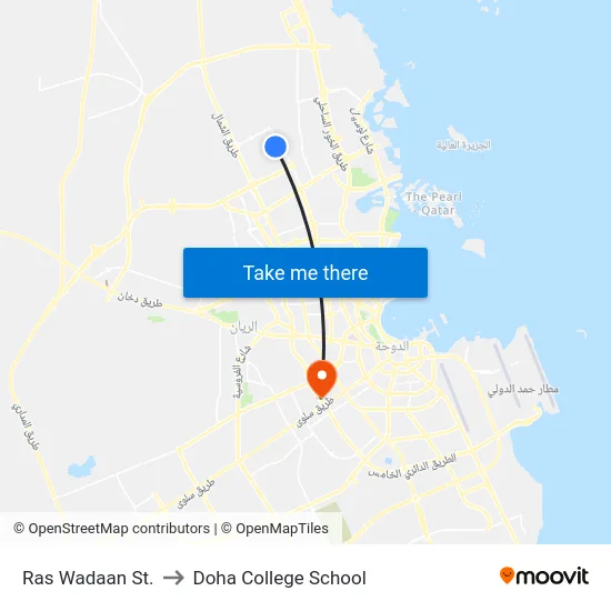 Ras Wadaan St. to Doha College School map
