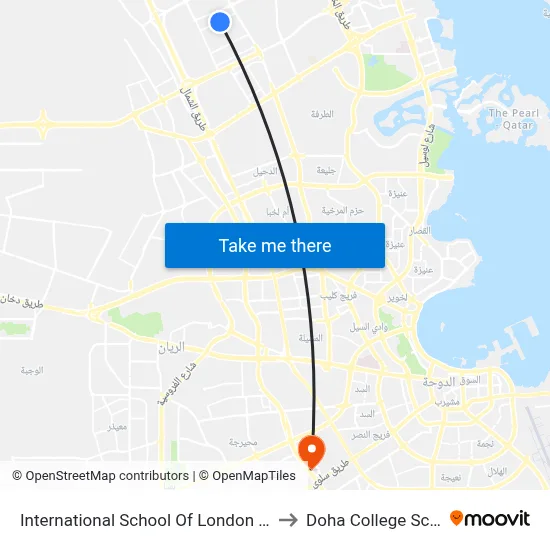 International School Of London - Qatar to Doha College School map