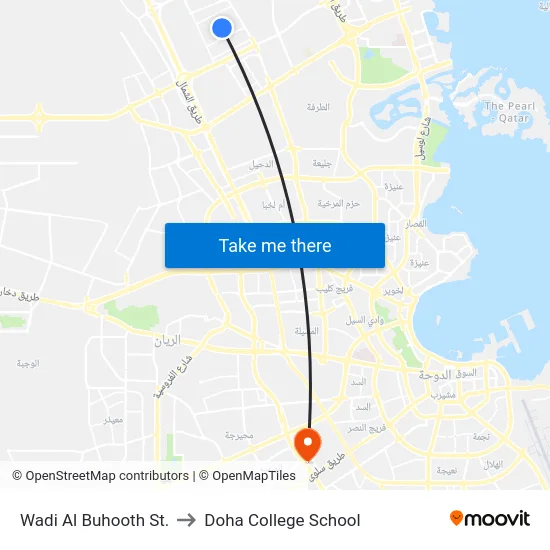 Wadi Al Buhooth St. to Doha College School map