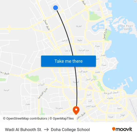 Wadi Al Buhooth St. to Doha College School map