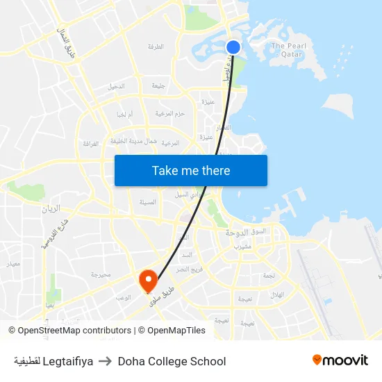 لقطيفية Legtaifiya to Doha College School map