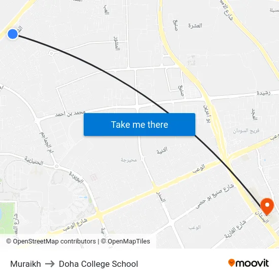 Muraikh to Doha College School map