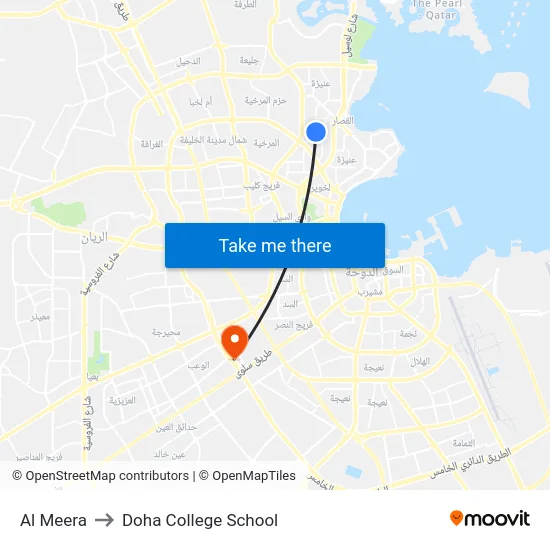 Al Meera to Doha College School map