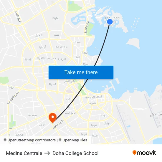 Medina Centrale to Doha College School map