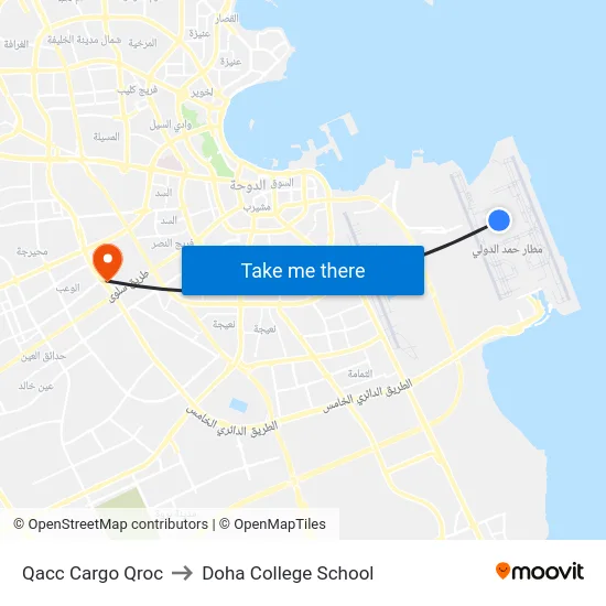 Qacc Cargo Qroc to Doha College School map