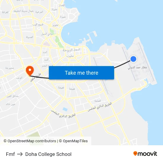 Fmf to Doha College School map