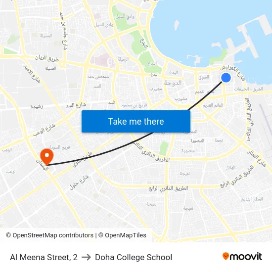 Al Meena Street, 2 to Doha College School map