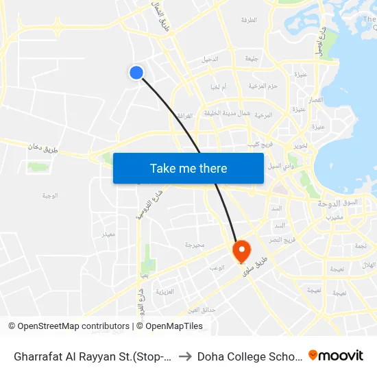 Gharrafat Al Rayyan St.(Stop-A) to Doha College School map