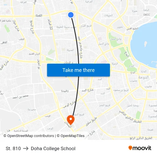 St. 810 to Doha College School map