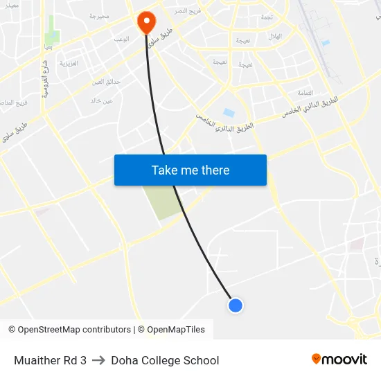 Muaither Rd 3 to Doha College School map