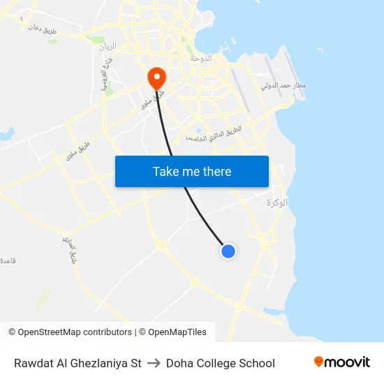 Rawdat Al Ghezlaniya St to Doha College School map