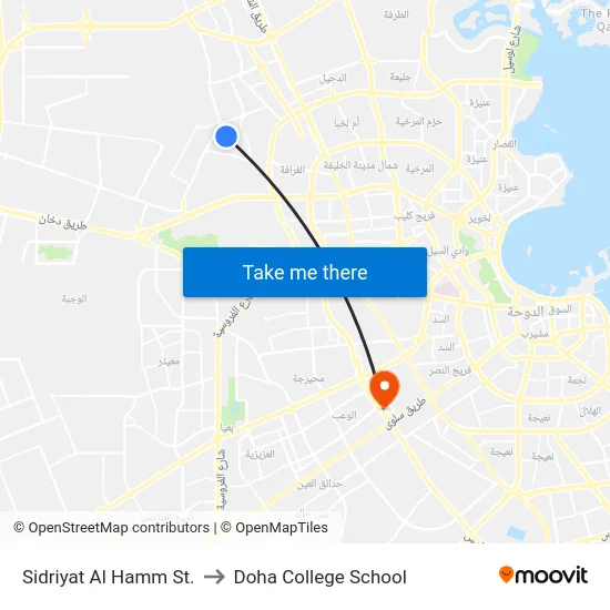 Sidriyat Al Hamm St. to Doha College School map