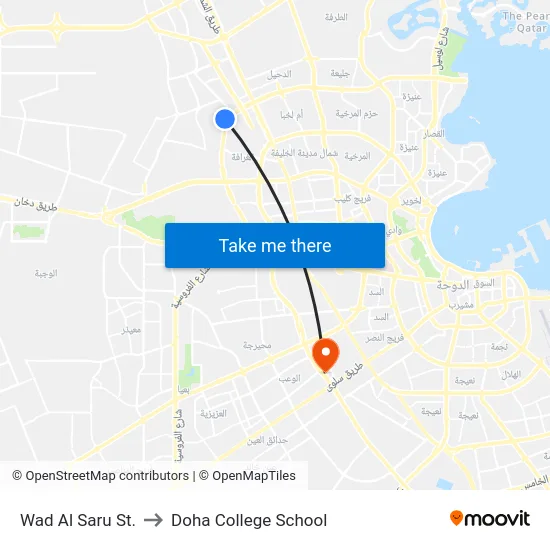 Wad Al Saru St. to Doha College School map