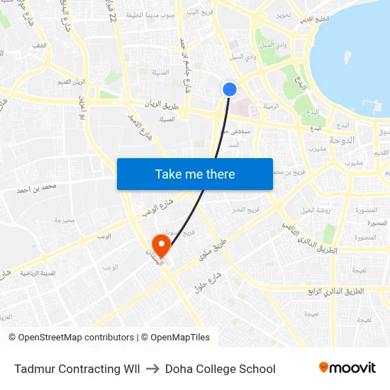 Tadmur Contracting WLL to Doha College School map