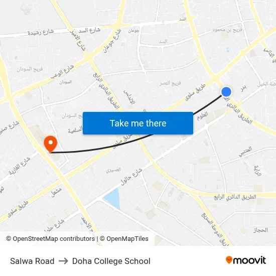 Salwa Road to Doha College School map