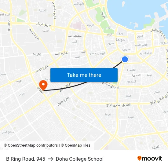 B Ring Road, 945 to Doha College School map