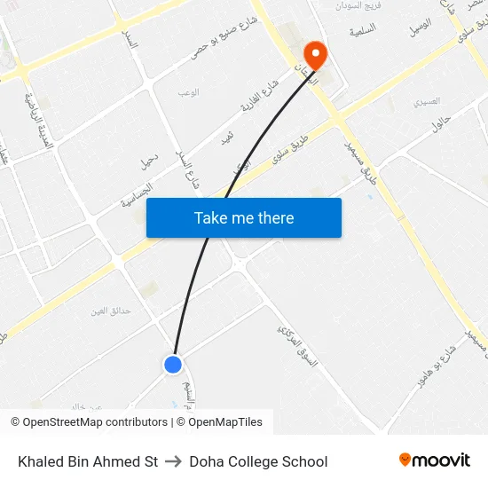 Khaled Bin Ahmed St to Doha College School map