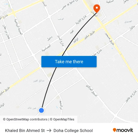 Khaled Bin Ahmed St to Doha College School map