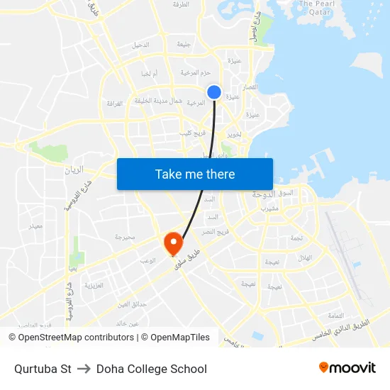 Qurtuba St to Doha College School map