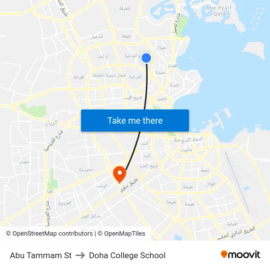 Abu Tammam St to Doha College School map
