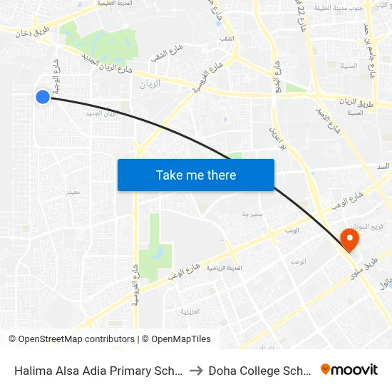 Halima Alsa Adia Primary School to Doha College School map