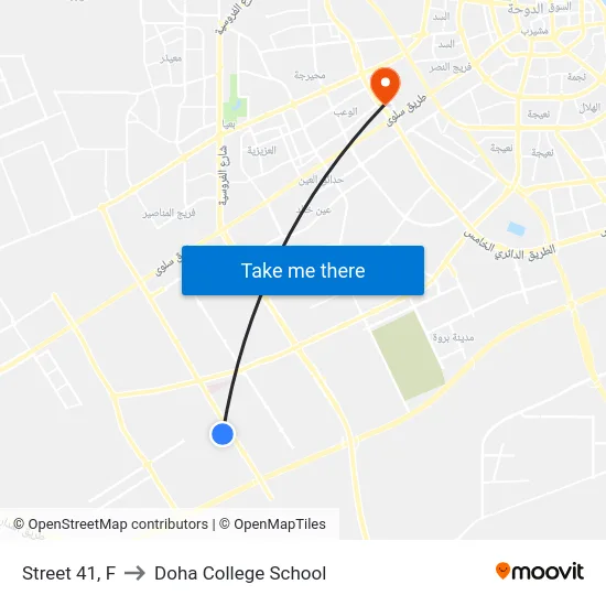 Street 41, F to Doha College School map