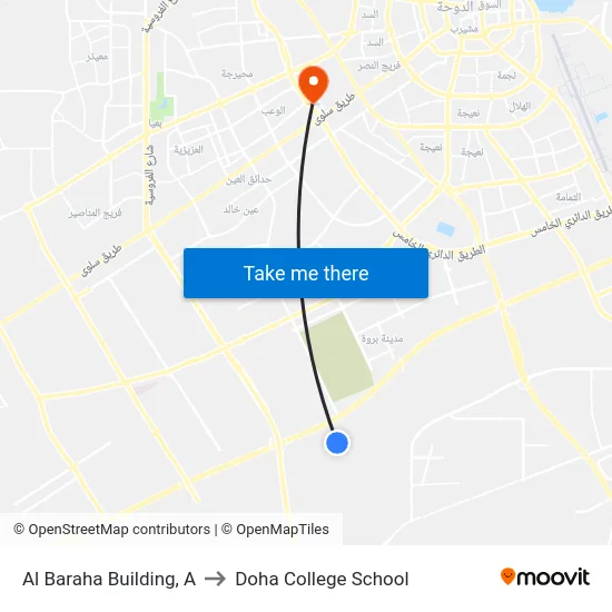 Al Baraha Building, A to Doha College School map
