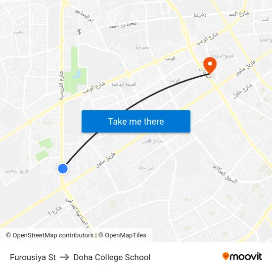 Furousiya St to Doha College School map
