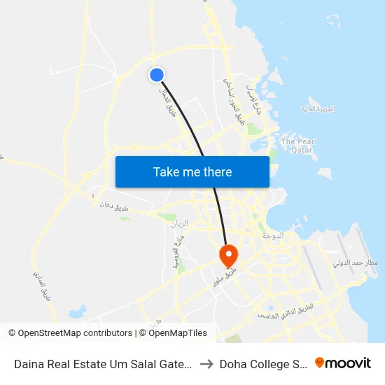 Daina Real Estate Um Salal Gate Complex to Doha College School map