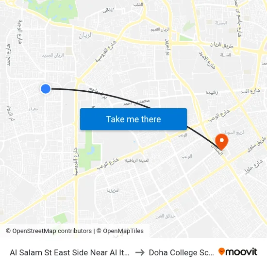 Al Salam St East Side Near Al Ittifaq St to Doha College School map