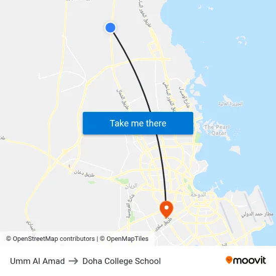 Umm Al Amad to Doha College School map