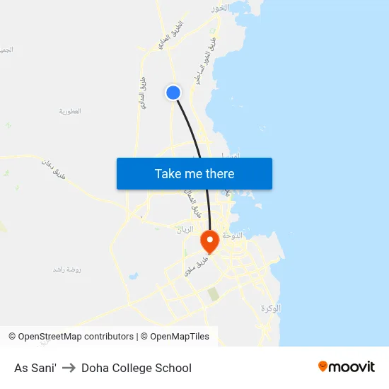 As Sani' to Doha College School map