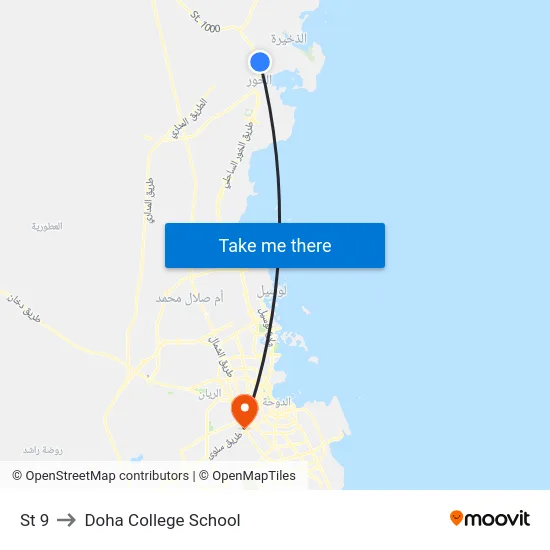 St 9 to Doha College School map