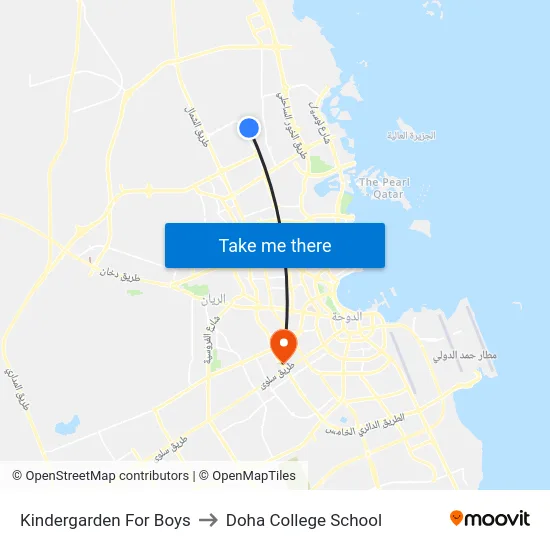 Kindergarden For Boys to Doha College School map